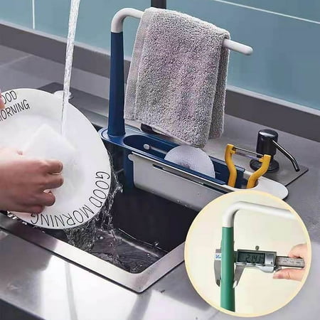 

cutlery set apartment essentials plates and bowls sets Sink Telescopic Shelf Kitchen Supplies Multifunctional Pull-out Storage Rack Can Hang Sink Dishwashing Cloth Rack