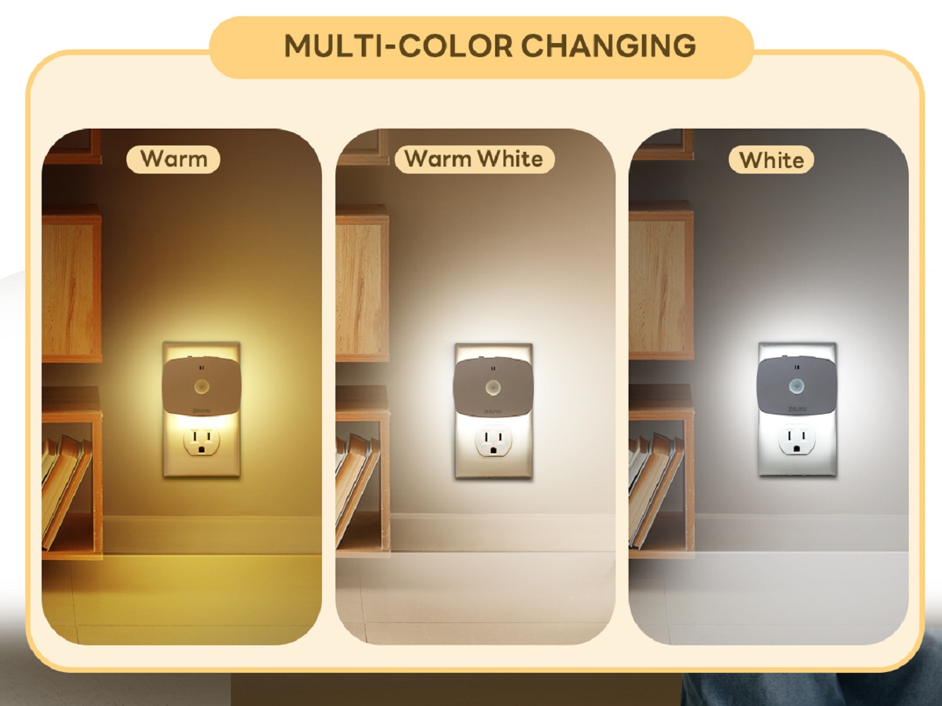 ZISUYU 2-Pack Backlit Motion Sensor LED Night Lights photo 4