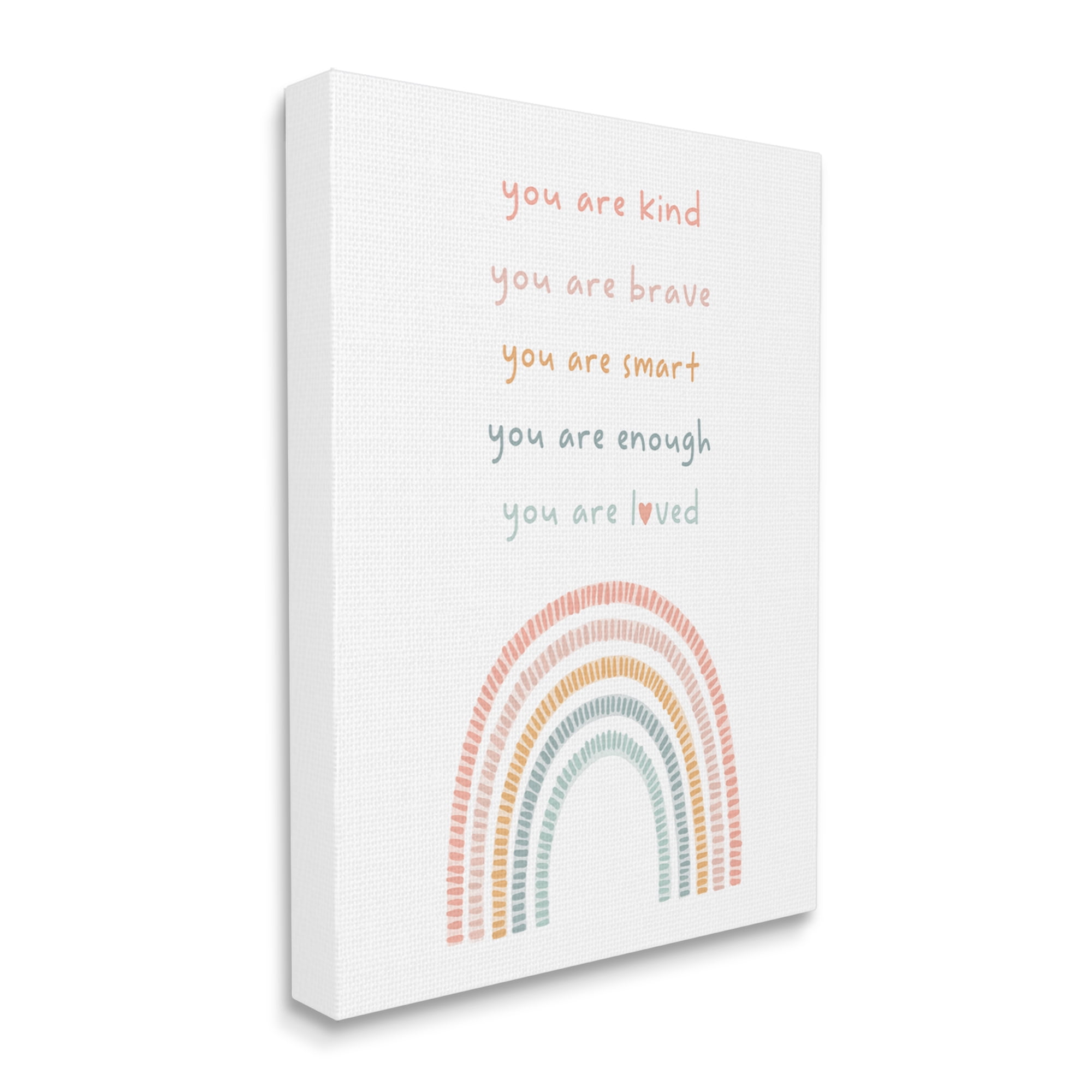Stupell Industries Inspirational Pastel Rainbow Landscape Painting Gallery Wrapped Canvas Art Print Wall Art, 30 x 40