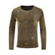 thumbnail image 5 of Camiseta de manga larga INSPIRE CHIC de malla transparente para hombres, camiseta de fiesta de club S dorada, 5 of 6