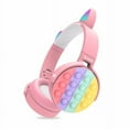 thumbnail image 3 of imerelez Cat Ear Headphones for Kids, Bluetooth Headphone with Microphone, Foldable and Adjustable, Wireless/Wire Over Ear Headset for Girls, Teenagers, Adults (Pink), 3 of 5