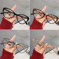 thumbnail image 2 of Lunettes de Mode Transparentes Anti-UV Rayons Bleus Grande Monture Rondes Léopard Lunettes d'Ordinateur Femmes Noir, 2 of 6