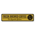 thumbnail image 2 of Fresh Brewed Coffee Novelty Sign, Metal Wall Decor - 4x18 inches, 2 of 4