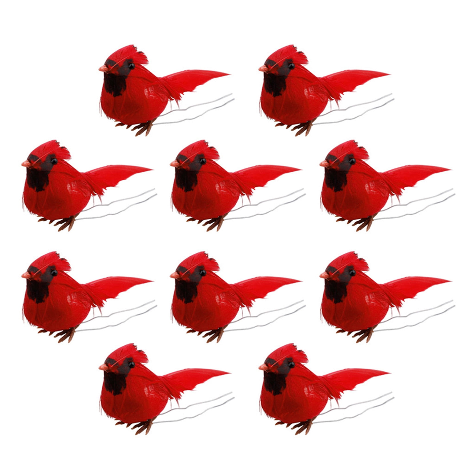 SPRING PARK 10Pcs Red Birds Cardinal with Clip on Christmas Tree ...