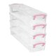 thumbnail image 2 of Caja de almacenamiento transparente multiusos, organizador de plástico, contenedor grande apilable. Rosa, 2 of 9