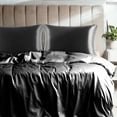 thumbnail image 2 of PiccoCasa Satin Pillowcases Standard Pillow Covers Set of 2, Queen Black, 2 of 8