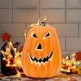 thumbnail image 3 of Cozival Halloween Jack O'Lantern Pumpkin Decoration, Light-Up Hollow Plastic Table Decor for Indoor Outdoor Fall Party, Spooky Centerpiece, 3 of 4