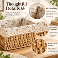 thumbnail image 4 of Small Woven Storage Basket with Liner, Rectangular Decorative Rattan Organizer Bin for Home Bathroom Bedroom Kitchen Office Sundries Cosmetics, L, 4 of 7