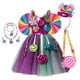 thumbnail image 4 of Disfraz de carnaval de arcoíris con caramelos para niños de 2 a 10 años, vestido de princesa con estampado de piruleta y diadema, ropa para fiesta de cumpleaños y Navidad, 4 of 5