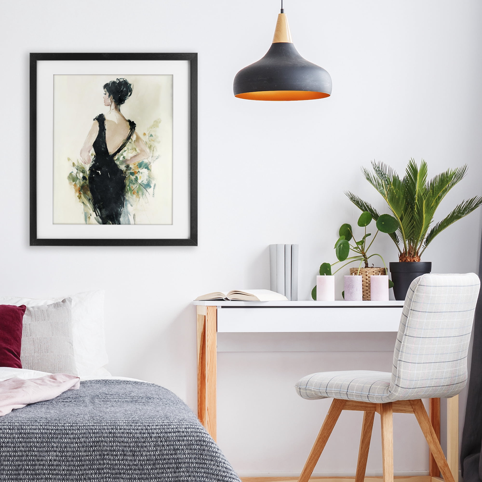 Stupell Industries Backless Reverie Gown Black Framed Print Under Glass, design by Svetlana Aleynikova