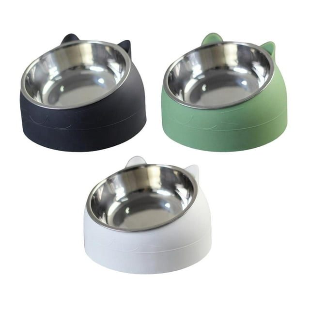 Comedero para Mascotas de 3 Uds Sunnimix Cuencos para gatos Verde Blanco Negro