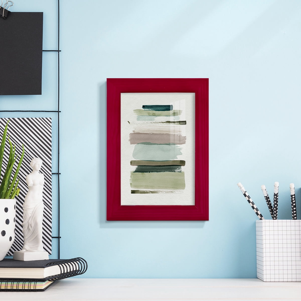 Grass Stains I - Framed Print w/glass - Cherry Red