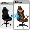 thumbnail image 5 of Pzuqiu Cat Gaming Chair Cover Easy to Install Backrest and Armrest Protector Slipcovers Leopard-Print Cat Scratch Proof Office Chairs Protector 4 Piece, 5 of 7