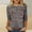 Dark Gray, variant on Women's Tops Plus Size 3/4 Length,Ladies' Fashion Printed Round Neck Three Quarter Sleeve 3/4 Sleeve T-shirt Loose Gray XXXXXL