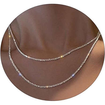 Dainty Gold Necklace Top suitable for Women 14K Gold Professionally Plated Layered Satellite Necklaces Trible Layering Paper Clip Chain Link Necklace Everyday Jewelry[p589]
