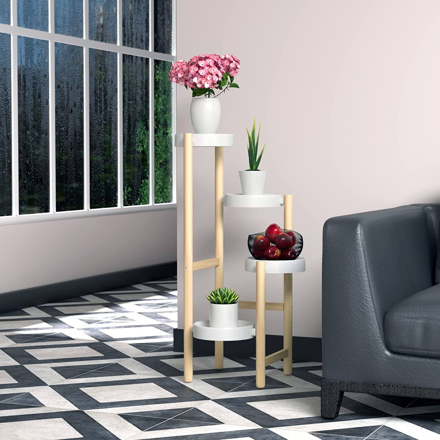 Plant Stand Indoor Outdoor 3 Tier Tall Corner Plant Stand Holder