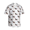 thumbnail image 2 of Daiia Dachshund Dog Hawaiian Shirt for Men Gentle Cotton Regular Short Sleeve Casual-Small, 2 of 9