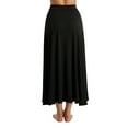 thumbnail image 2 of YEAHDOR Womens Asymmetrical Tango Latin Dance Skirt Stage Performance Costume A Line Maxi Split Long Skirt A Black M, 2 of 6