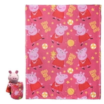 Peppa Pig Playful Peppa Kids Silk Touch Throw Blanket with Plush Hugger