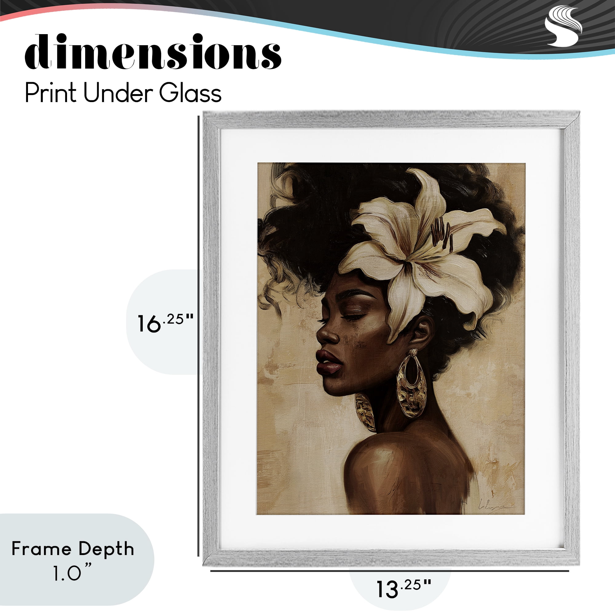 Stupell Industries Nocturne In Ivory Gray Framed Print Under Glass, design by Svetlana Aleynikova