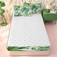 thumbnail image 4 of Erosebridal Watercolor Tropical Leaf Print Zipper Twin Comforter Sets with Fitted Sheet and 2 Pillowcases,Palm Banana Zipper Bedding Set,Sage Ivory,4-Piece,Reversible, 4 of 6