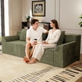 thumbnail image 4 of Muumblus 71" Boneless Sofa with Curved Arms, Living Room Upholstered Deep Seat Couch with Pocket, Green Corduroy, 4 of 8