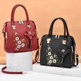 thumbnail image 3 of Stylago Women's Top Handle Purses with Embroidery Flower Leather Handbags Zipper Crossbody Shoulder Bags Ladies Work Tote Red, 3 of 4