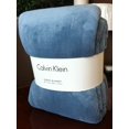 thumbnail image 1 of Calvin Klein Plush QUEEN Size Blanket Light Blue, 1 of 1