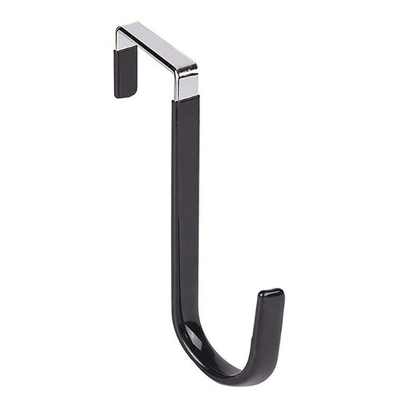 Over the Door Hooks 1Pc Single Heavy Duty Hangers Hooks with White Rubber Coating Hanging Towel Robe Clothing Hanger for Bathroom Room Clothes, Towels, Hats, Coats, Bags Holder(Black,4.9x1.8x0.4")