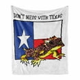 thumbnail image 1 of Reptile Soft Flannel Fleece Throw Blanket, Illustration of Warrior Horned Toad Standing for Texas City American Dream, Cozy Plush for Indoor and Outdoor Use, 50" x 70", Multicolor, by Ambesonne, 1 of 5