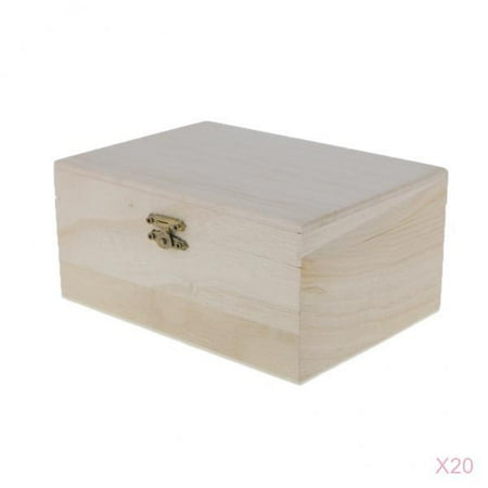 20 Unfinished Wood Treasure Chest Boxes For Children DIY Wooden Craft ...