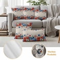 thumbnail image 6 of 4th of July Outdoor Waterproof Pillow Covers, Red Blue Independence Day Floral Star Rustic Decorative Square Throw Pillowcase Sofa Cushion Sham for Patio/Couch/Chair, 24"x24" 2 Pack, 6 of 8