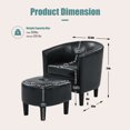 thumbnail image 2 of MOONMISS Velvet Accent Chair with Ottoman for Living Room，Black, 2 of 6