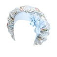 thumbnail image 2 of QURATI Satin Bonnet for Sleeping Cap Double Layer Hair Bonnet with Elastic Tie Band for Curly Hair Night Cap for Teens Blue One Size, 2 of 6