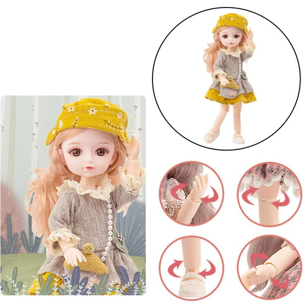 Muñecas Articuladas de 26 cm Perfke Conjunto Completo Muñeca Princesa Pelo Naranja