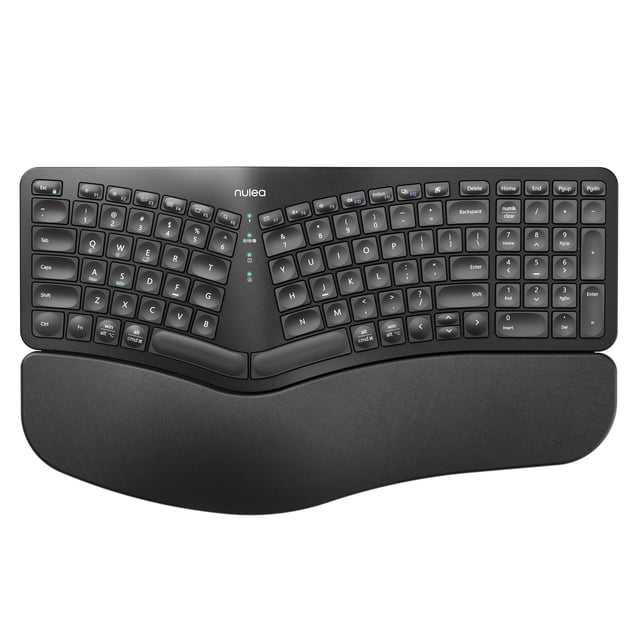 Teclado ergonómico inalámbrico Nulea Split con reposamuñecas negro