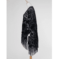 thumbnail image 4 of WeHello Women's Burnout Velvet Kimono Black Cardigan Cover Up Holiday Casual Cardigan Shawl Tops, 4 of 9