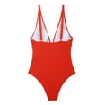 thumbnail image 5 of Generic Women One Piece Swimsuit Deep V Neck Tummy Control Bathing Suit Solid Color Sexy Swimwear High Cut Low Back Swimsuit, 5 of 5