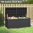 LHBcraft 180 Gallon Resin Outdoor Deck Box, Waterproof, UV Resistant