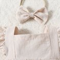 thumbnail image 5 of TOWED22 Baby Girl Romper Sleeveless Plaid Ruffle Baby Bubble Romper Bodysuit Jumpsuit Infant Girl Summer Clothes Beige,3-6 M, 5 of 6