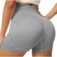 thumbnail image 4 of Workout Shorts for Women Seamless Scrunch Short Solid Stretch Womens Workout Active Shorts for Women Leggings Gray,L, 4 of 5