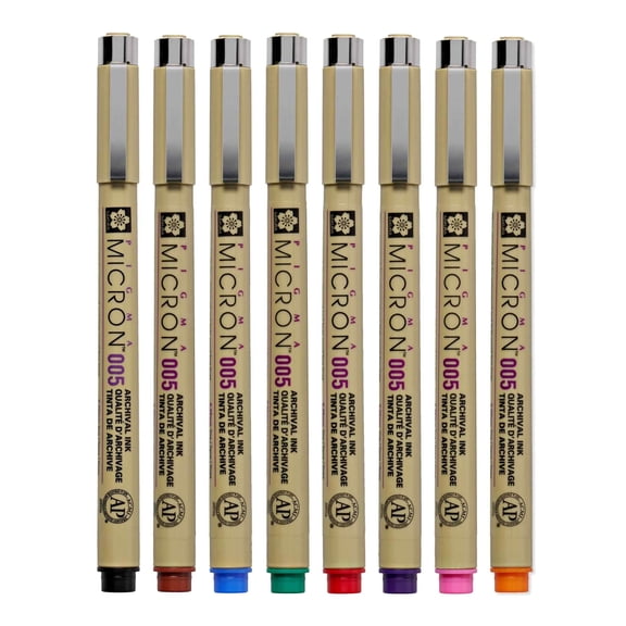 Sakura Pigma Micron 005 8 Color Set Water Based Pigment for Illustration - Holiday Gifts for Artists, Crafters & DIY Gifts Projects