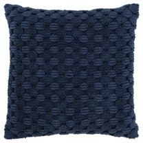 Rizzy Home Cotton Dimensional Solid Blue 20"X20" Pillow Cover 2 Pack