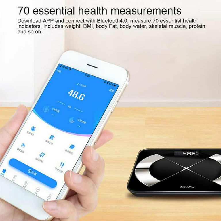 RENPHO Smart BMI,Weight Scale,Wireless, Digital Bathroom Body compositionFat Analyzer with Smartphone App Sync with Bluetooth, 4, White
