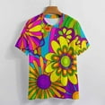 thumbnail image 3 of Nostalgic Vintage Floral Women's Short Sleeve T-Shirt Crew Neck Casual Summer Trendy Loose Fit Tops, 3 of 6