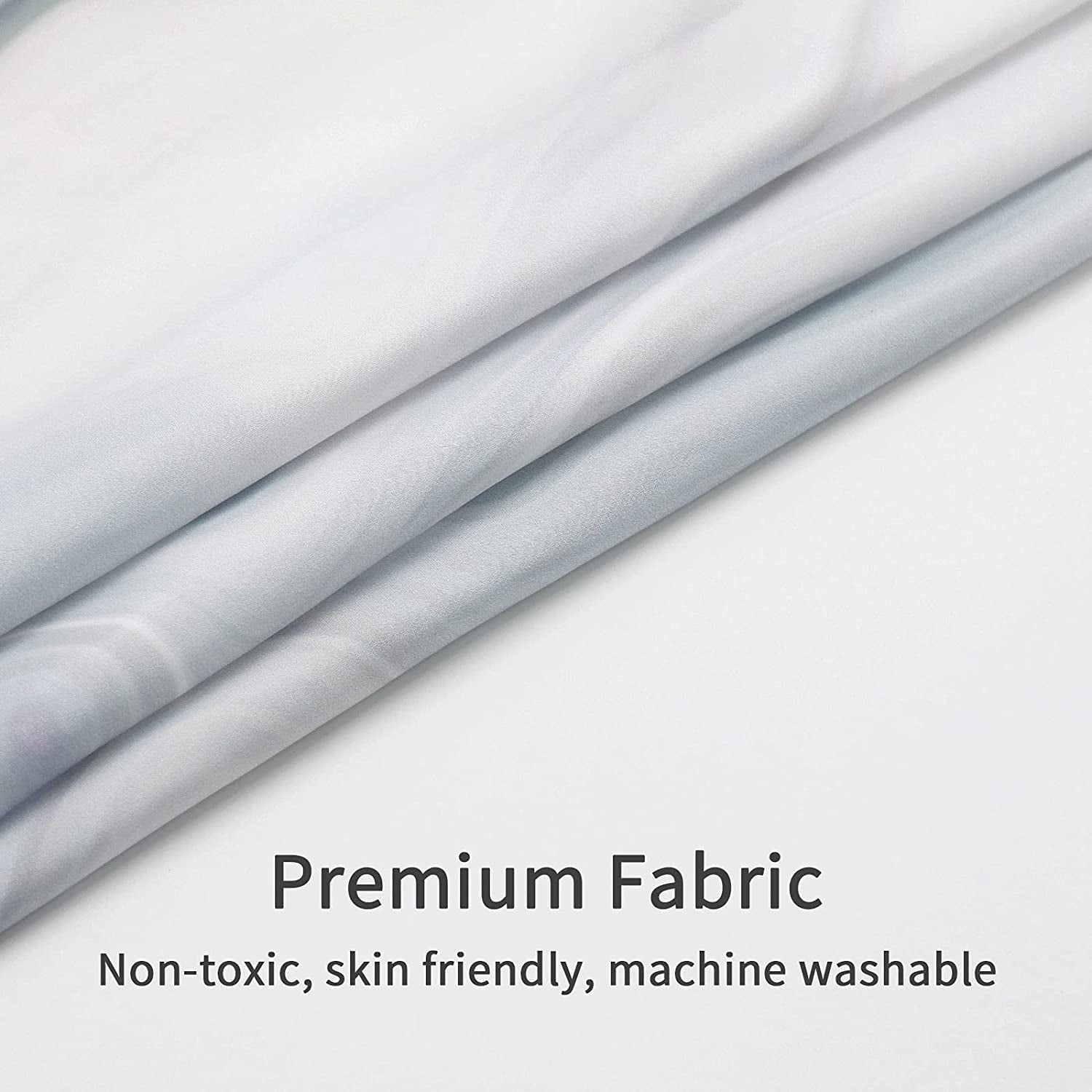 Small Stall Shower Curtain 36 x 72, Grey Half Size Shower Curtain, Marble 36 inch Fabric Shower Curtain Set with Hooks, Abstract White Grey Narrow Shower Curtain for Bathroom Decor