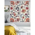 thumbnail image 3 of Boho Flowers Sheer Curtains 63 Inch Length 2 Panels Set, Watercolor Red Orange Floral Branch Leaf Voile Window Treatment Rod Pocket Curtains Sheers Drapes for Bedroom/Living Room/Kitchen 52x"63"x2, 3 of 7