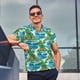 thumbnail image 4 of Balery Hawaii Palms Camisa Polo de Hombre con Estampado, de Manga Corta y Tejido Medio, Camisa Tipo Golf Polo-3X-Large, 4 of 6