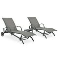 thumbnail image 1 of vidaXL Chaises Longues 2 Pcs avec Table Textilène et Acier, 1 of 5