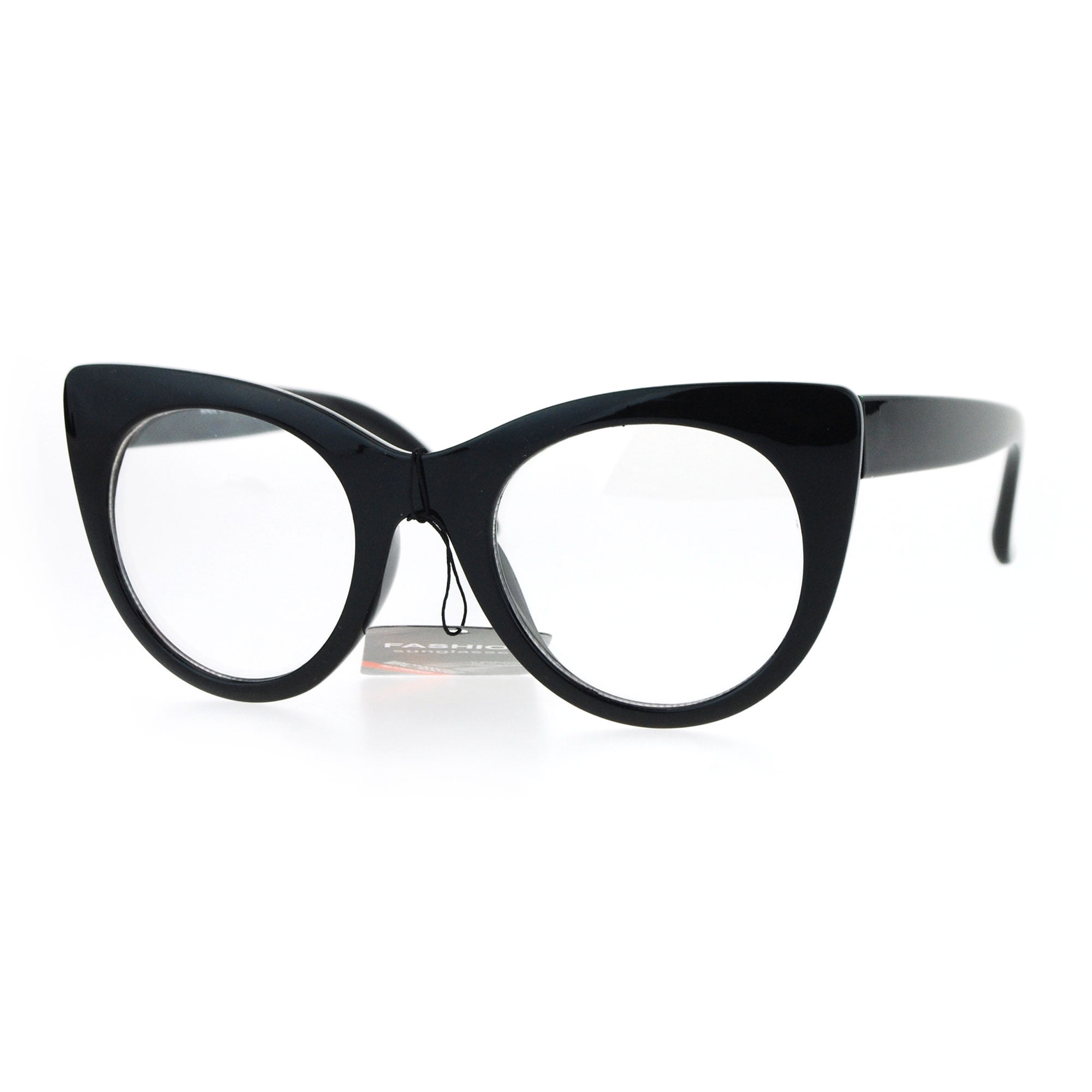 OVERSIZED VINTAGE RETRO Style Clear Lens EYE GLASSES Thick Black Fashion Frame 